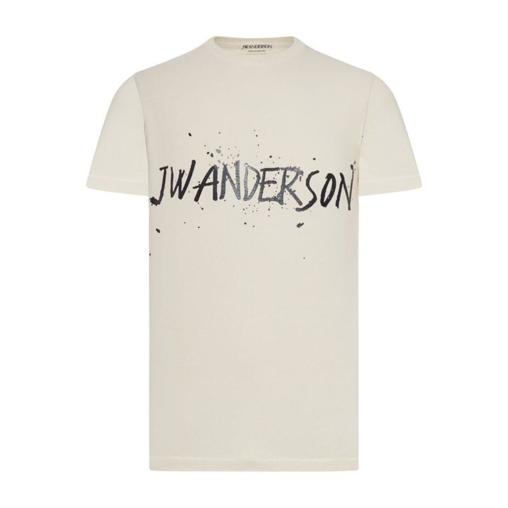J.W.Anderson Men Circular T-Shirt In Ecru Jersey
